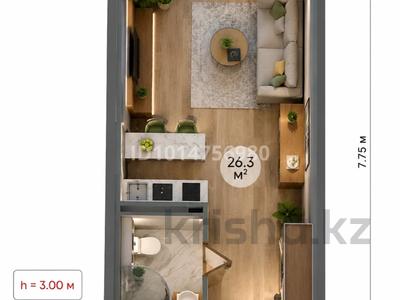 1-комнатная квартира · 26.3 м² · 6/7 этаж, мкр Кайрат, Сыбызгы 100 за 14.5 млн ₸ в Алматы, Турксибский р-н