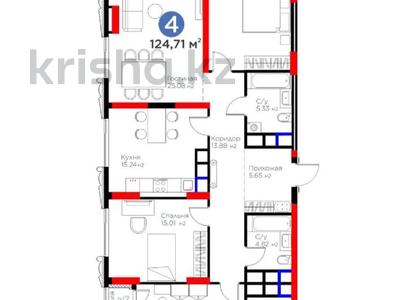 4-бөлмелі пәтер · 125 м² · 19/27 қабат, Туран 41 — Сыганак, бағасы: 105 млн ₸ в Астане, Есильский р-н