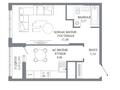 1-комнатная квартира · 34.92 м², Шамши Калдаяков 30/1 за ~ 20.6 млн ₸ в Астане, Сарайшык р-н — фото 3