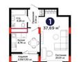 1-бөлмелі пәтер · 37.72 м² · 13/14 қабат, Улы Дала 14 — Туран, бағасы: 26.5 млн ₸ в Астане, Нура р-н — фото 2