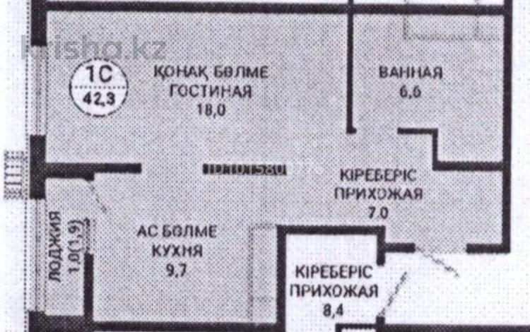 1-комнатная квартира · 42.3 м² · 3/16 этаж, пр. Мангилик ел, напротив республиканской мечети за 28 млн ₸ в Астане, Есильский р-н — фото 2