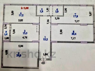 4-комнатная квартира · 114.3 м² · 10/15 этаж, Ахмет Байтурсынулы 16/3 — Пр.Улы Дала(Аллея Тысячелетия) за 51 млн ₸ в Астане, Сарайшык р-н