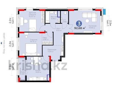 3-комнатная квартира, 93 м², Анет баба за 43 млн 〒 в Астане, Нура р-н