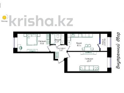 2-комнатная квартира · 68 м² · 6 этаж, Жубан Молдагалиев 6г за ~ 38 млн ₸ в Астане, Нура р-н