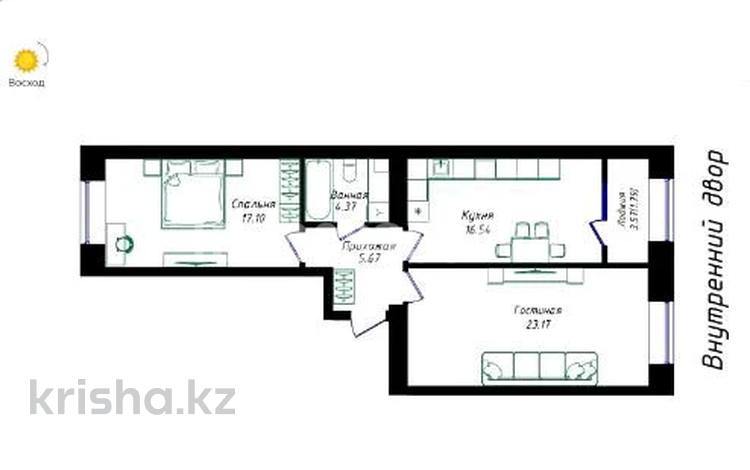 2-бөлмелі пәтер · 68 м² · 6 қабат, Жубан Молдагалиев 6г, бағасы: ~ 38 млн ₸ в Астане, Нура р-н — фото 2
