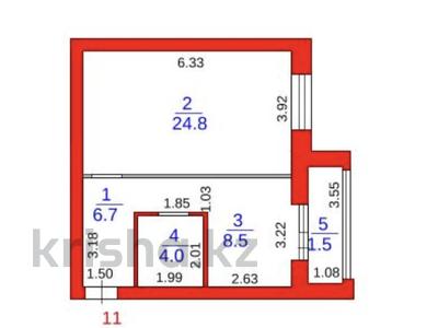 1-бөлмелі пәтер · 45.5 м² · 3/5 қабат, Михайловка ш/а., Анжерская 44Б, бағасы: ~ 22.6 млн ₸ в Караганде, Казыбек би р-н