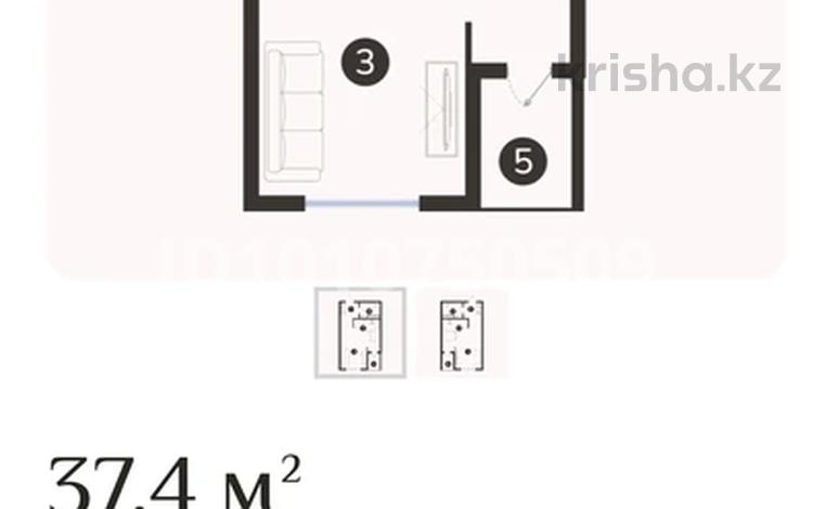 1-бөлмелі пәтер · 37.4 м² · 3/7 қабат, Естай 39/3, бағасы: ~ 20.6 млн ₸ в  — фото 2