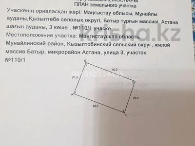 Участок · 10 соток, Астана 110/1 — Қасында Дәріхана, Шаштараз, Азық-түлік дүкен бар, жолдың бойында орнал за 2 млн 〒 в Батыре