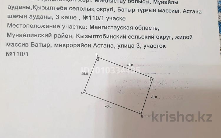 Участок · 10 соток, Астана 110/1 — Қасында Дәріхана, Шаштараз, Азық-түлік дүкен бар, жолдың бойында орнал за 2 млн 〒 в Батыре — фото 2
