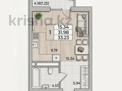 1-комнатная квартира · 34 м² · 2/5 этаж, Карасай батыра за 18.9 млн ₸ в 
