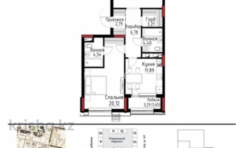2-бөлмелі пәтер · 76.9 м² · 4/8 қабат, пересечение пр. Мәңгілік Ел и ул. Хусейн бен Талал 9/3 80 — Хусейн бен Талал, бағасы: 68 млн ₸ в Астане, Есильский р-н — фото 2