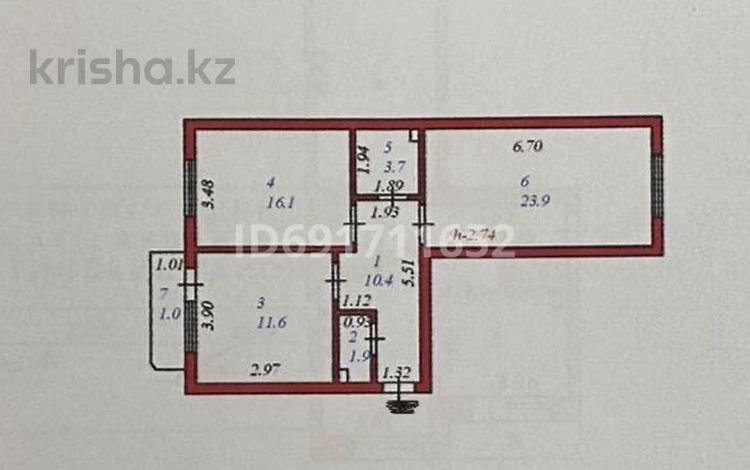 2-бөлмелі пәтер, 69 м², 5/5 қабат, Абылай хана, бағасы: 27 млн 〒 в Астане, Алматы р-н — фото 2