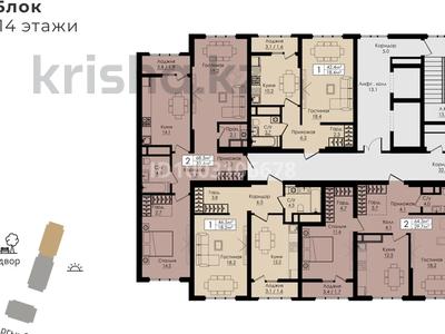 2-бөлмелі пәтер · 68.3 м² · 7/12 қабат, мкр Нурсат — Аргинбекова, бағасы: 35.5 млн ₸ в Шымкенте, Каратауский р-н