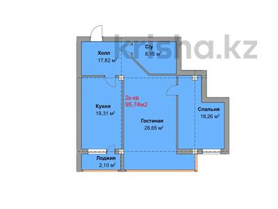 2-комнатная квартира, 95.74 м², 2/5 этаж, Оспанова за ~ 38.3 млн 〒 в Актобе