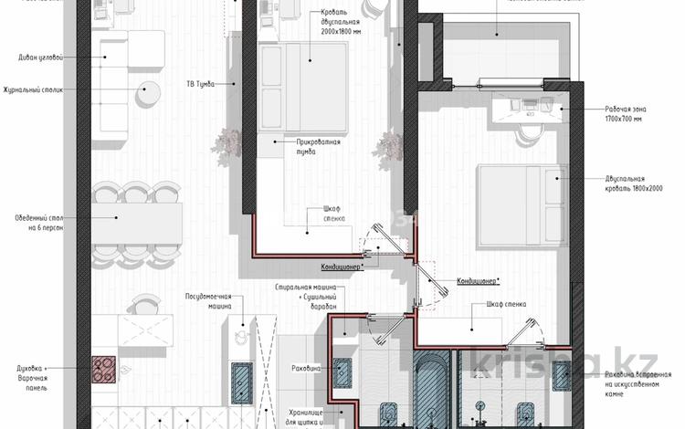 3-бөлмелі пәтер · 95 м² · 1/16 қабат, Розыбакиева 218/7, бағасы: 150 млн ₸ в Алматы, Бостандыкский р-н — фото 21