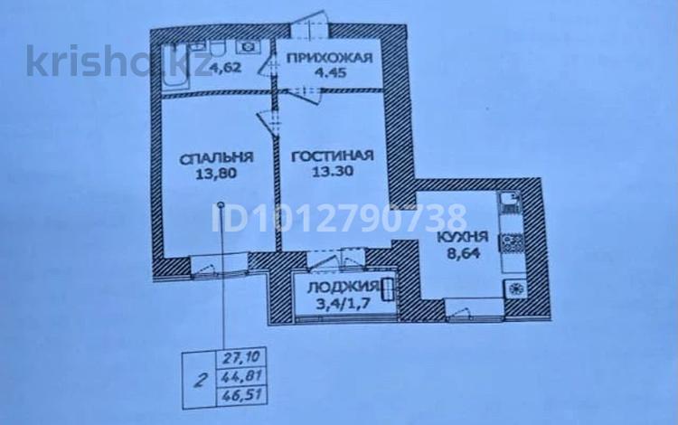 2-бөлмелі пәтер · 48 м² · 9/12 қабат, Чингиз Айтматов 65, бағасы: 20.9 млн ₸ в Астане, Нура р-н — фото 2