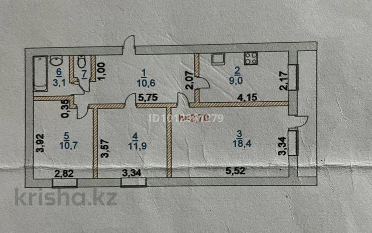 3-бөлмелі пәтер · 64.8 м² · 1/2 қабат, Гранитный 19, бағасы: 4 млн ₸ — фото 2
