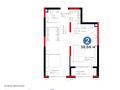 2-бөлмелі пәтер · 58.66 м² · 1/3 қабат, Култобе 1/2, бағасы: 110 млн ₸ в Алматы, Наурызбайский р-н