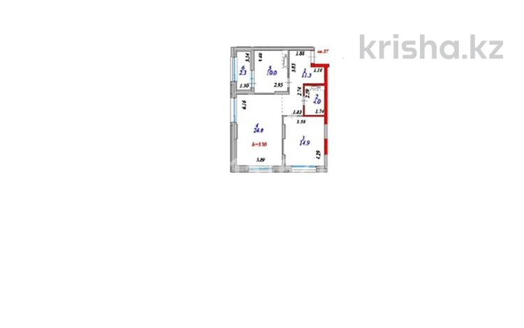 2-комнатная квартира · 66.5 м² · 2/14 этаж, Байтурсынова 28/1 — А426 за 36 млн ₸ в Астане, Сарайшык р-н — фото 4