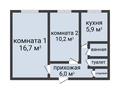 2-бөлмелі пәтер · 43.5 м² · 1/5 қабат, Шайсултана Шаяхметова 171, бағасы: 17 млн ₸ в Костанае