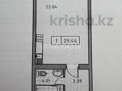 1-бөлмелі пәтер · 29.44 м² · 2/3 қабат, мкр Уркер 22 — Жилой массив Ильинка, пересечение Қожаберген жырау, Латиф Хамиди и Айғыржал, бағасы: 10 млн ₸ в Астане, Нура р-н