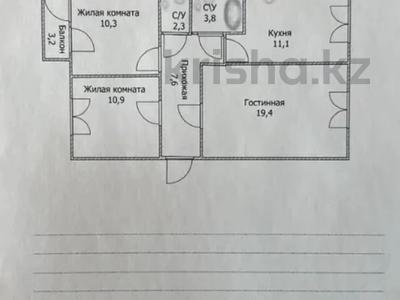 3-бөлмелі пәтер · 68 м² · 5/10 қабат, Бастобе 33, бағасы: 15 млн 〒 в Астане, Алматы р-н