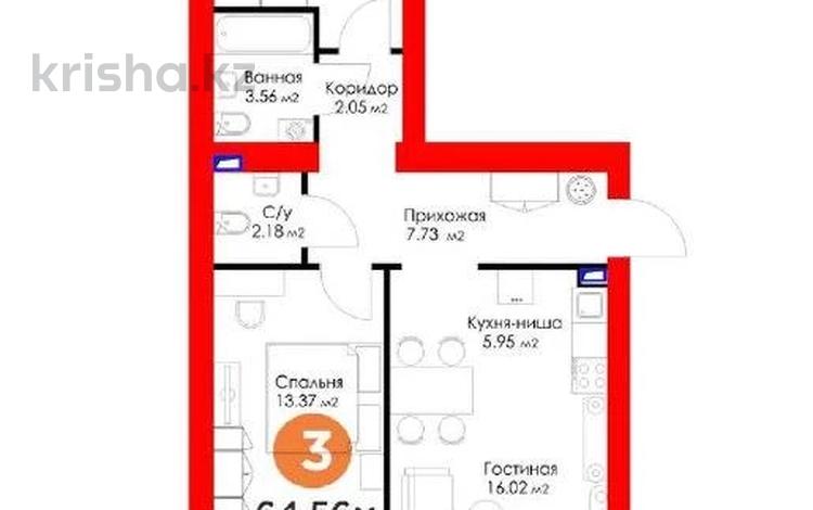 3-комнатная квартира, 65 м², 9/9 этаж, проспект Туран за 28.5 млн 〒 в Астане, Есильский р-н — фото 2