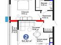 2-бөлмелі пәтер, 52 м², Кабанбай батыра — Сыганак, бағасы: 31 млн 〒 в Астане — фото 2