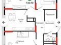 4-бөлмелі пәтер · 130.1 м² · 18 қабат, Сыганак 26/2, бағасы: ~ 62.1 млн ₸ в Астане, Нура р-н