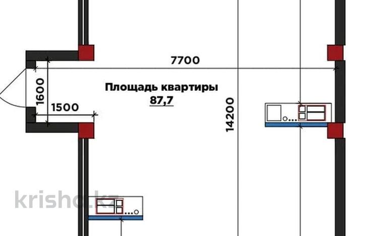 3-бөлмелі пәтер · 87.7 м² · 3/9 қабат, Илияса Есенберлина 20, бағасы: 38.5 млн ₸ в Усть-Каменогорске — фото 2