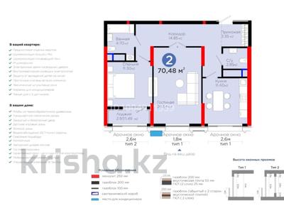 2-комнатная квартира · 70.48 м² · 20/20 этаж, Турар Рыскулова 1/1 за ~ 70.5 млн 〒 в Астане, Есильский р-н