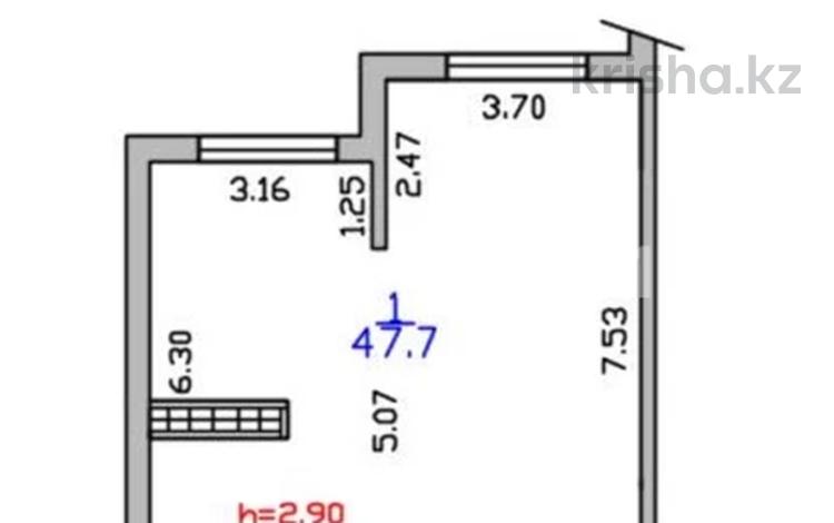 1-бөлмелі пәтер · 48 м² · 9 қабат, Қайрат ш/а., Сыбызгы 300, бағасы: 28 млн ₸ в Алматы, Турксибский р-н — фото 2