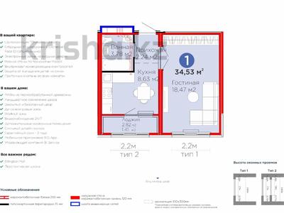 1-комнатная квартира · 34.53 м² · 9/14 этаж, Улы Дала 14 — ‼️НА КЛЮЧАХ‼️ за 19.9 млн ₸ в Астане, Нура р-н