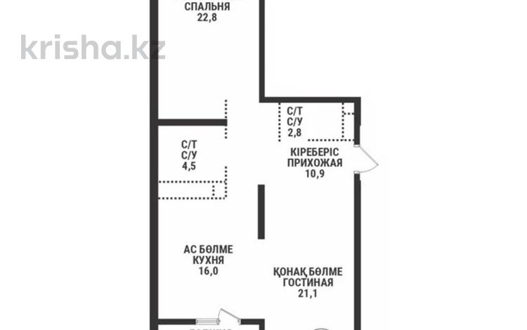 2-бөлмелі пәтер · 79.8 м² · 14/16 қабат, Каныша Сатпаева 90/55Б, бағасы: ~ 59.1 млн ₸ в Алматы, Бостандыкский р-н — фото 13