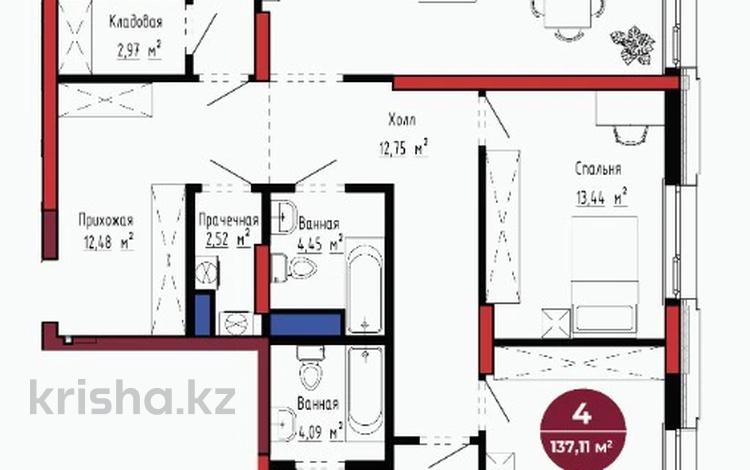 4-бөлмелі пәтер · 138 м² · 2 қабат, Шарль де Голль 14, бағасы: 81.5 млн ₸ в Астане, Алматы р-н — фото 4