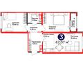 3-комнатная квартира · 67.07 м², Улы Дала 14 за ~ 33.7 млн ₸ в Астане, Нура р-н — фото 3