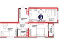 3-комнатная квартира · 66.9 м² · 11/17 этаж, Улы Дала 14 за ~ 36.9 млн ₸ в Астане, Нура р-н — фото 3