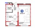 1-комнатная квартира · 34.61 м², Аль-Фараби 46/21 за ~ 23.2 млн ₸ в Астане, Есильский р-н — фото 3