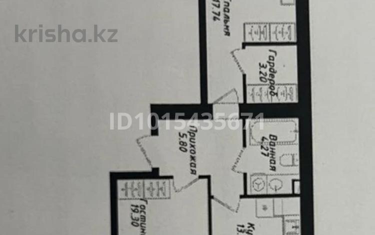 2-комнатная квартира · 65.42 м² · 7/9 этаж, Мухамедханова 43 за 32 млн ₸ в Астане, Нура р-н — фото 2