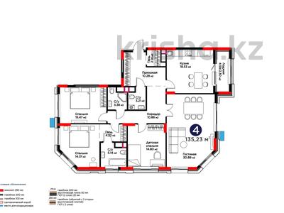 4-комнатная квартира · 135.23 м² · 7/12 этаж, Е-899 5/1а — Видовая в сторону Greenline за ~ 126.4 млн ₸ в Астане, Нура р-н