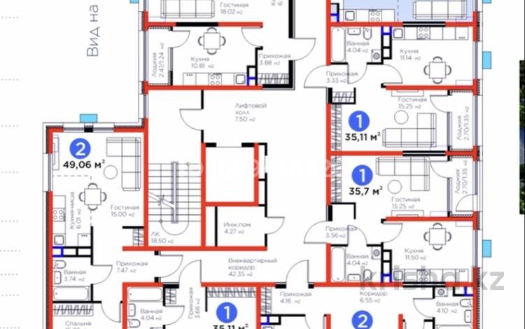 2-комнатная квартира · 46.56 м² · 4/6 этаж, мкр Дарабоз, Бауыржана Момышулы 11/12а за 35 млн ₸ в Алматы, Алатауский р-н — фото 8