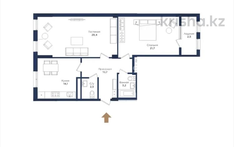 2-комнатная квартира · 84.2 м² · 6/10 этаж, Азильхан Нуршаихов 6 за 46 млн ₸ в Астане, Нура р-н — фото 13