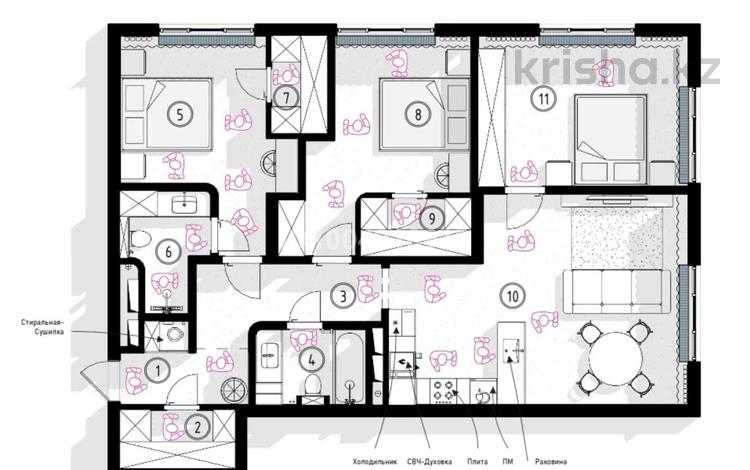 4-бөлмелі пәтер · 110.5 м² · 5/7 қабат, мкр Коктобе, Талгат Бигелдинов 1/2, бағасы: 147 млн ₸ в Алматы, Медеуский р-н — фото 73