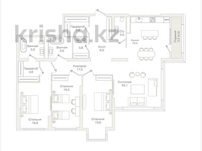 4-комнатная квартира · 154.6 м² · 4/9 этаж, Проспект Аль-Фараби и улица Маркова — ПРОДАЖА БЕЗ КОМИССИИ ! за ~ 227.6 млн ₸ в Алматы, Бостандыкский р-н