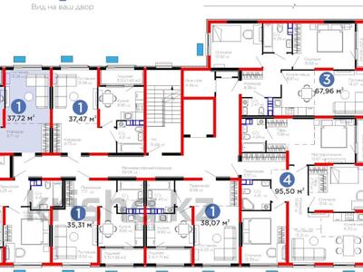1-комнатная квартира · 37.71 м² · 5/6 этаж, Тараз 8/1 за ~ 26.4 млн ₸ в Алматы, Турксибский р-н