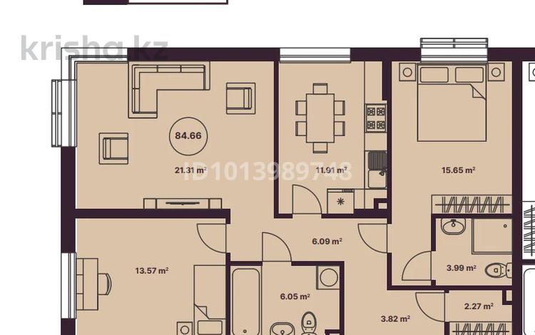 3-бөлмелі пәтер · 85 м² · 1/3 қабат, Сейдимбек 102/2, бағасы: 69 млн ₸ в Алматы, Наурызбайский р-н — фото 2