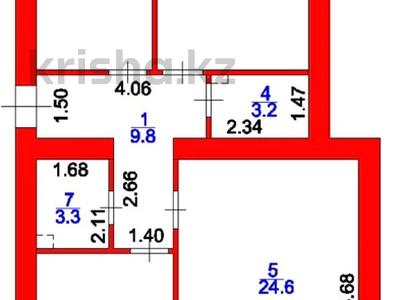 3-комнатная квартира · 89 м² · 6/12 этаж, Каршыга Ахмедьярова 2 за 37.5 млн 〒 в Астане, Алматы р-н