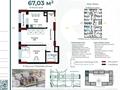 2-бөлмелі пәтер · 67.3 м² · 4/12 қабат, Шамши Калдаяков, бағасы: 43.5 млн 〒 в Астане, Сарайшык р-н — фото 5