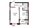 1-комнатная квартира · 42.96 м², Чингиз Айтматов 24/4 за ~ 28.1 млн ₸ в Астане, Нура р-н — фото 3