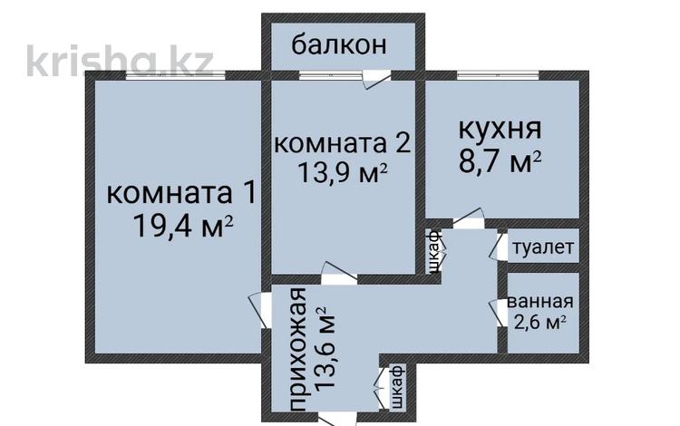 2-бөлмелі пәтер · 60 м² · 2/5 қабат, Павлова 74, бағасы: 24.6 млн ₸ в Костанае — фото 3